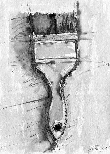 375x526 my lovely brush from series portraits of everyday objects drawing - Objects Drawing