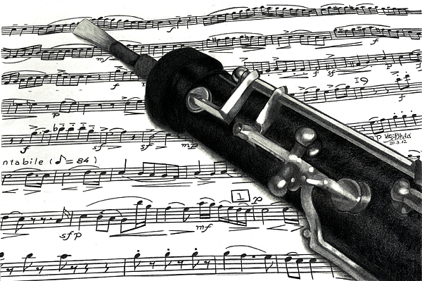 600x399 Oboe Drawing - Oboe Drawing