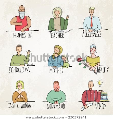 443x470 colored people business and occupation portraits collection - Occupation Drawing