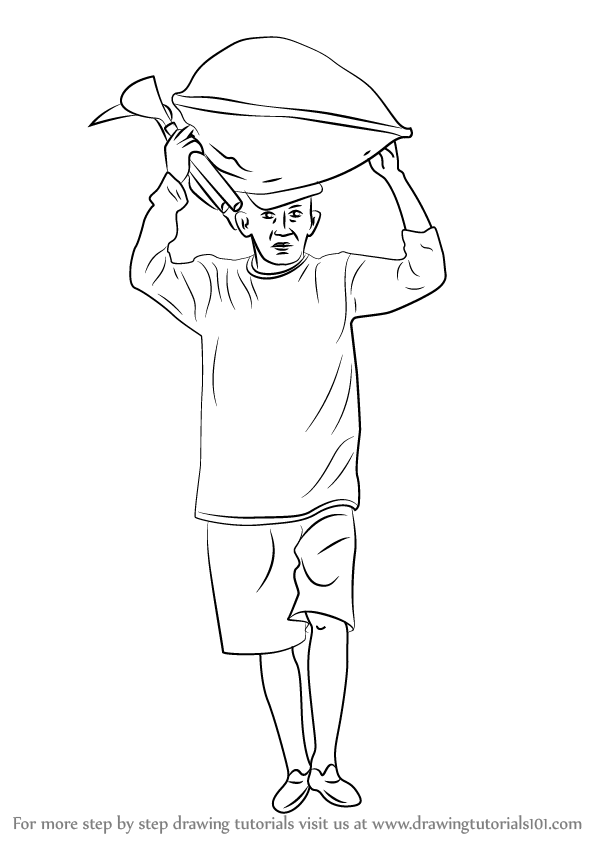 598x844 Learn How To Draw A Farmer - Occupation Drawing