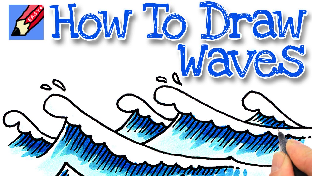 1280x720 How To Draw Waves Real Easy - Ocean Cartoon Drawing