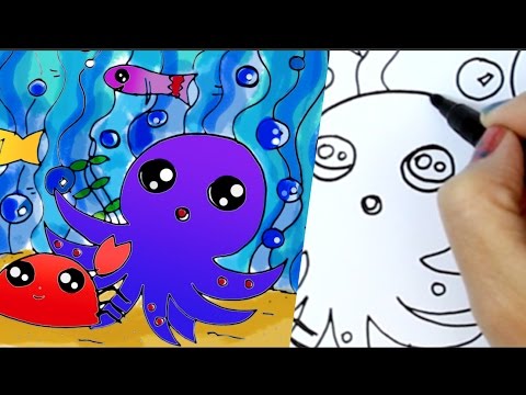 480x360 How To Draw Sea Animals - Ocean Cartoon Drawing