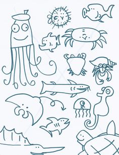 236x306 Best Sea Animals Draw Images Learn To Draw, Draw, Drawings - Ocean Drawing For Kids
