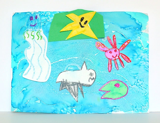 650x499 Cool Ocean Art Project For Kids Using Salt And Watercolor Paint - Ocean Drawing For Kids