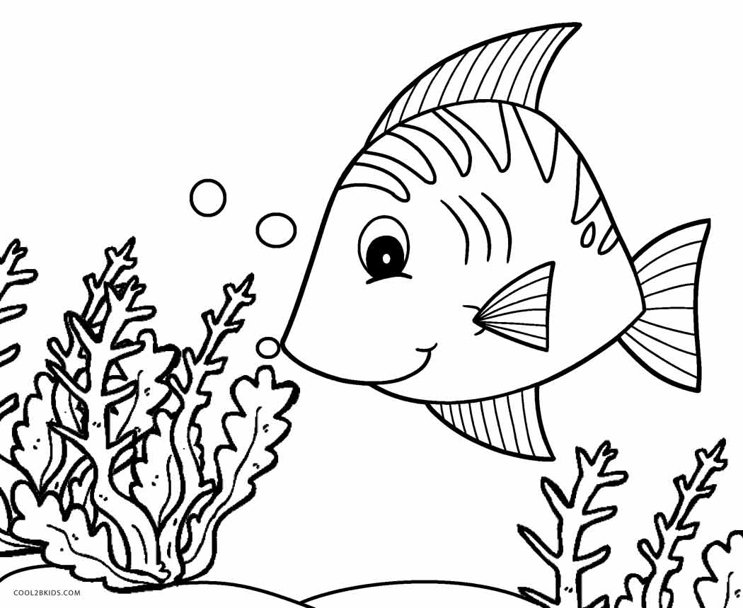 1050x859 Ocean Fish Coloring Pages Free - Ocean Fish Drawing