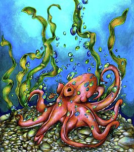 265x300 Unexpected Octopus Drawing - Ocean Floor Drawing
