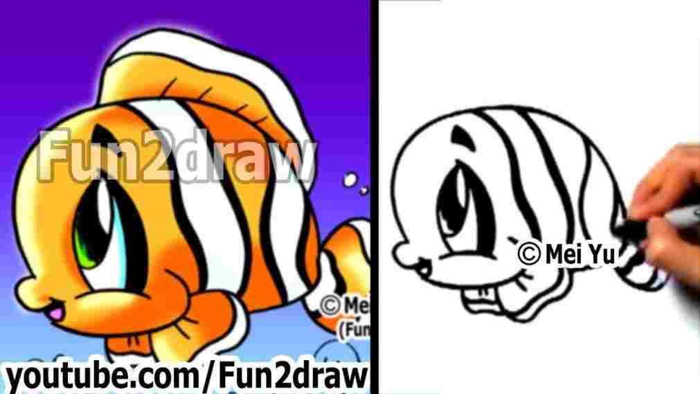 1011x569 life drawing to draw cute s a clown fish easy rhyoutubecom sea - Ocean Life Drawing