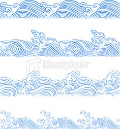 236x254 wave line art + silhouettes, water clip art, coastal clipart - Ocean Line Drawing