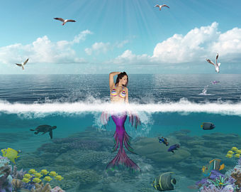 340x270 Ocean Scene Etsy - Ocean Scene Drawing