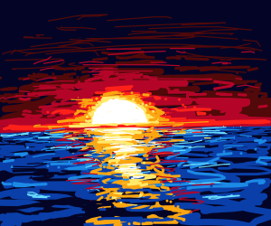 300x250 ocean sunset drawing - Ocean Sunset Drawing