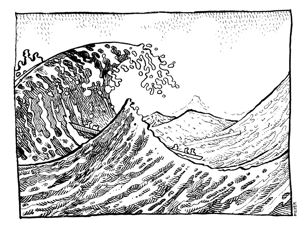 Ocean Wave Line Drawing at Explore collection of