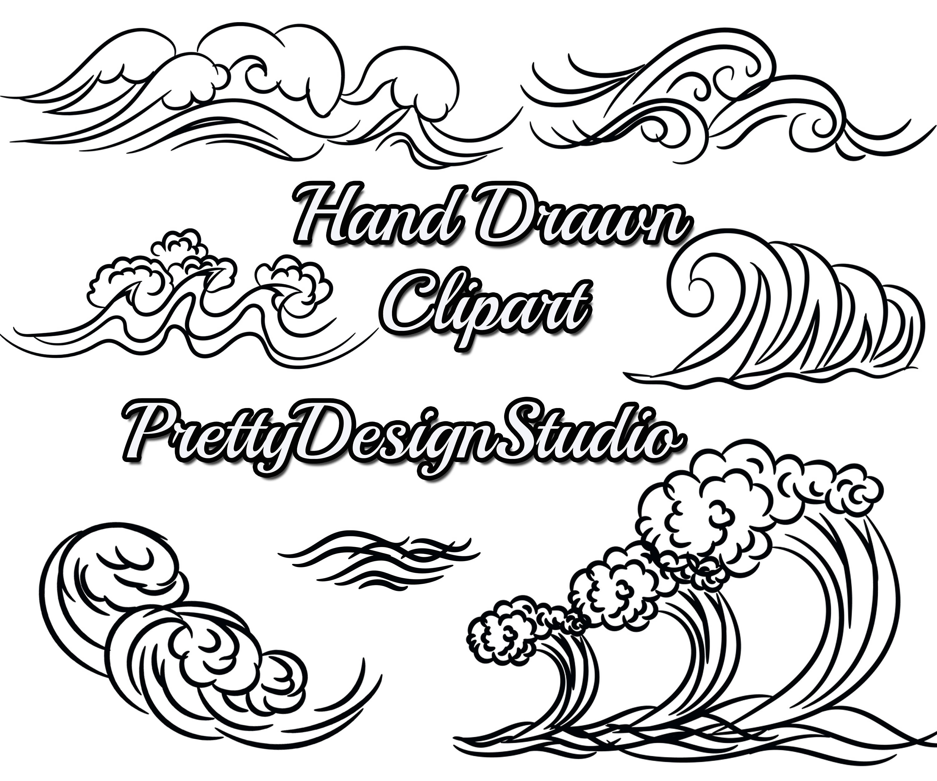 3000x2500 Waves Clip Art Realistic - Ocean Wave Line Drawing