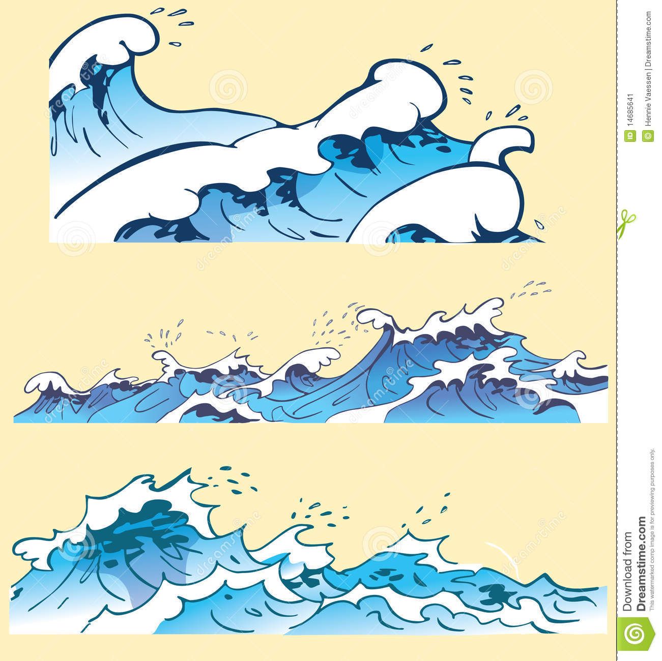 ocean waves drawing steps