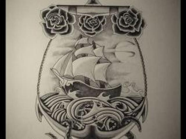 640x480 Drawn Anchor Octopus - Octopus And Anchor Drawing