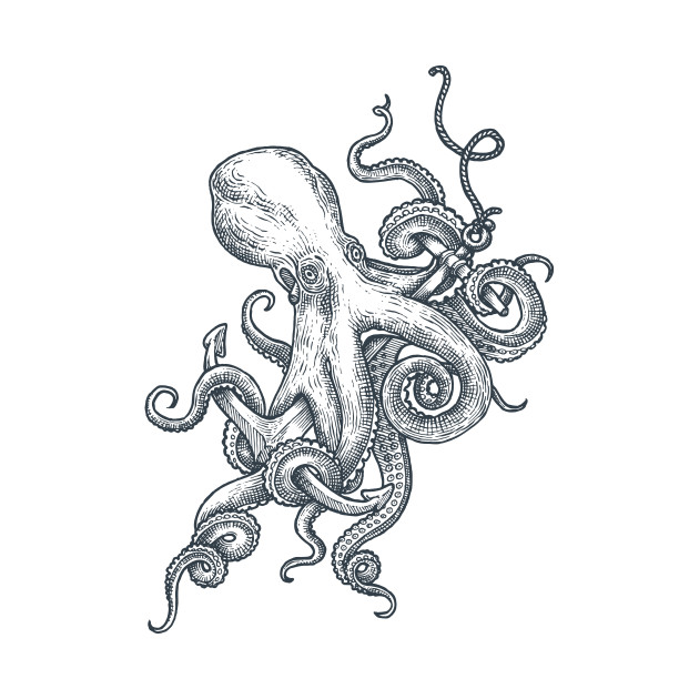 Octopus And Anchor Drawing at PaintingValley.com | Explore collection ...