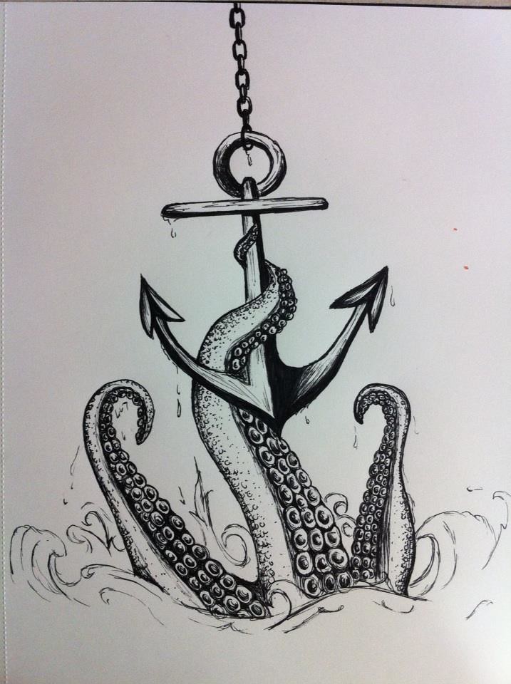 717x960 The World's Most Recently Posted Photos Of Anchor And Sketch - Octopus And Anchor Drawing
