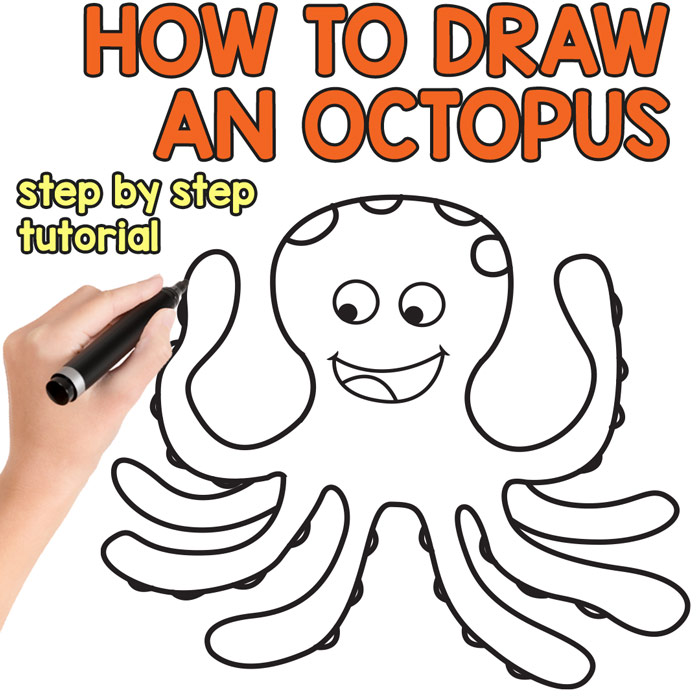 700x700 How To Draw An Octopus - Octopus Cartoon Drawing