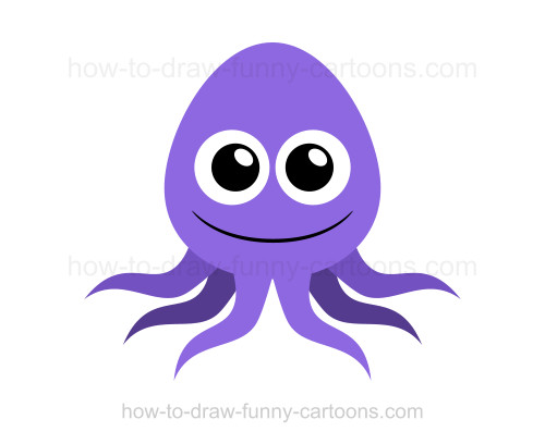 500x408 How To Draw An Octopus - Octopus Cartoon Drawing