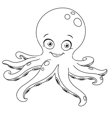 380x400 outlined octopus vector image on loveee octopus colors - Octopus Cartoon Drawing