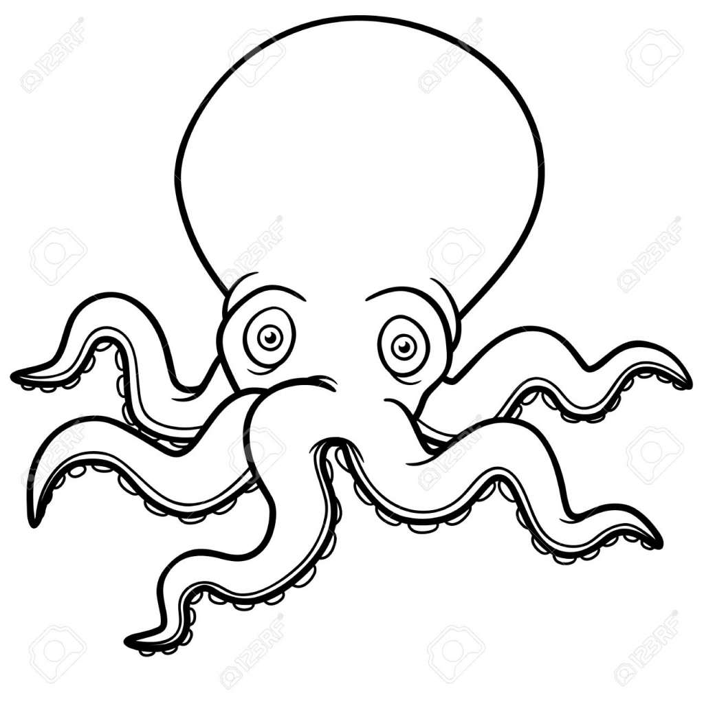 1024x1024 cartoon octopus drawing vector illustration of cartoon octopus - Octopus Cartoon Drawing