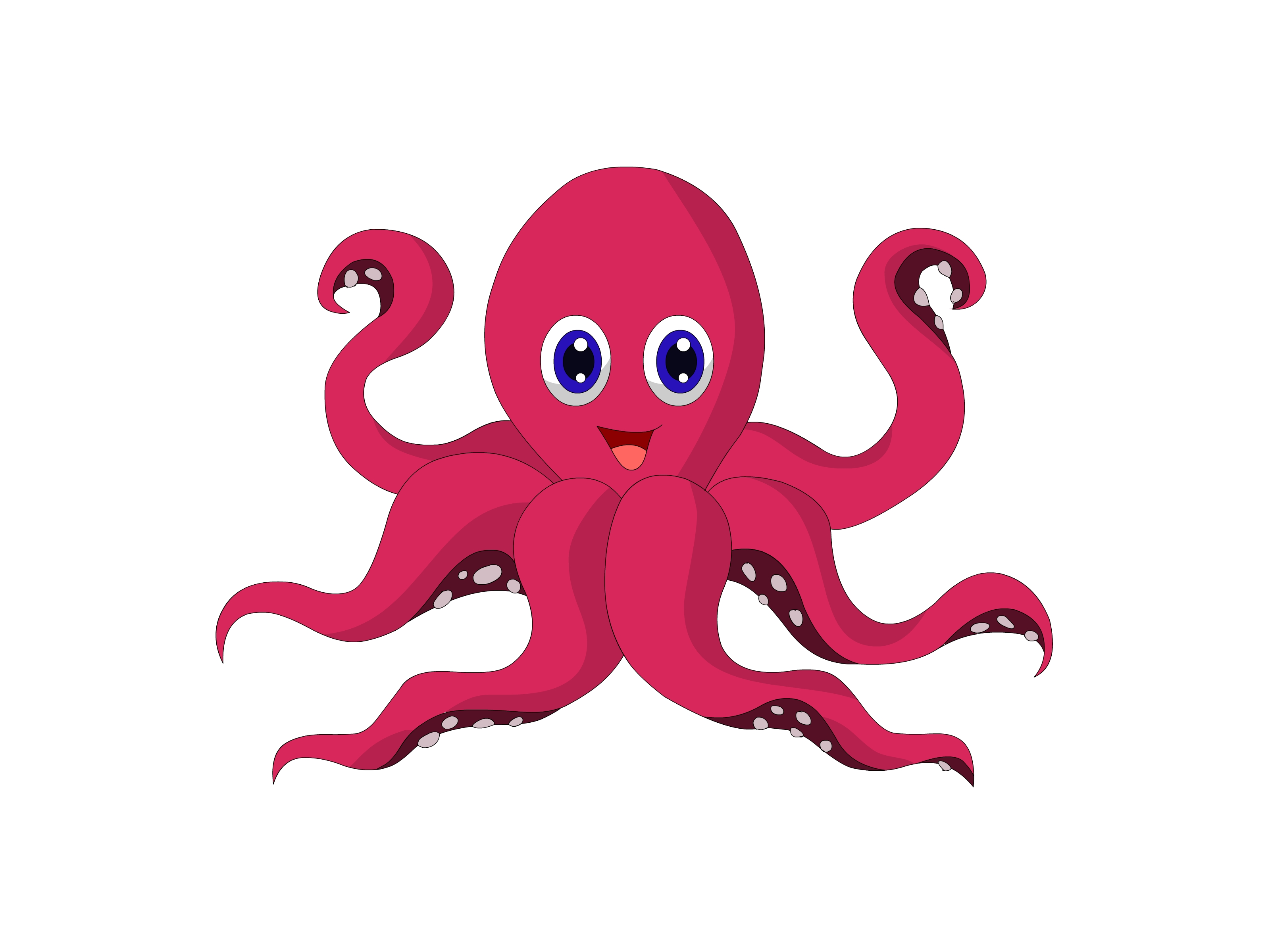 3200x2400 Cute Octopus Cartoon Drawing - Octopus Cartoon Drawing