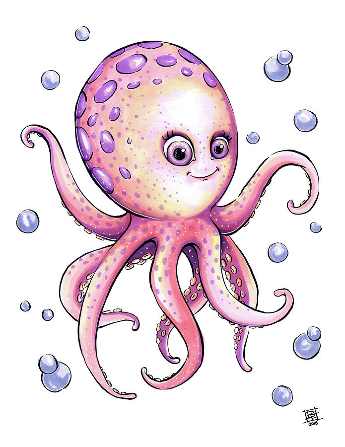 695x900 adorable octopus drawing - Octopus Drawing
