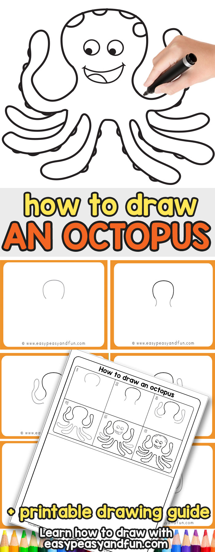 700x1800 How To Draw An Octopus - Octopus Drawing Easy