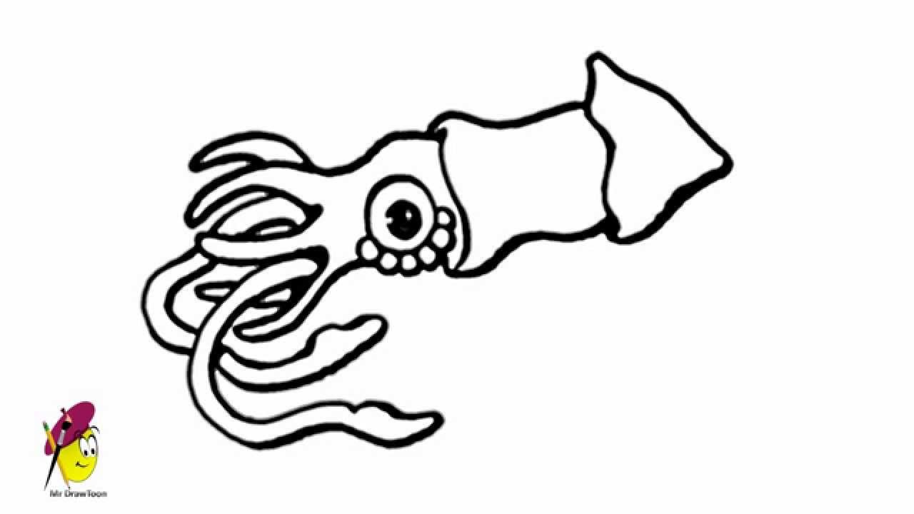 1280x720 Squid Octopus - Octopus Drawing Easy