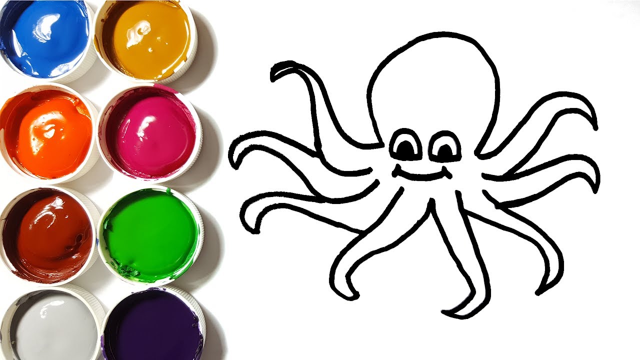1280x720 How To Draw Octopus Coloring Pages For Kids - Octopus Drawing For Kids
