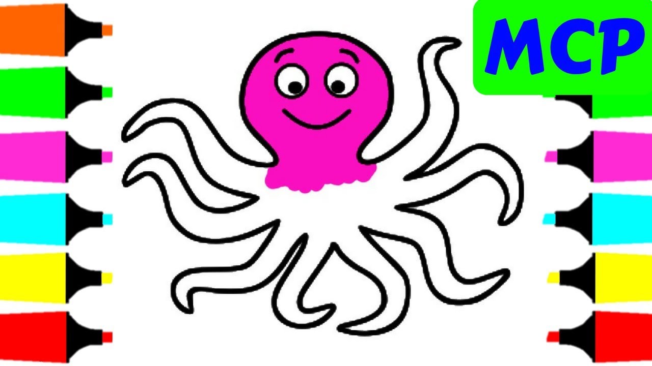 1280x720 How To Draw Octopus For Kids - Octopus Drawing For Kids