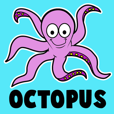 400x400 How To Draw A Cartoon Octopus With Easy Step - Octopus Drawing Images