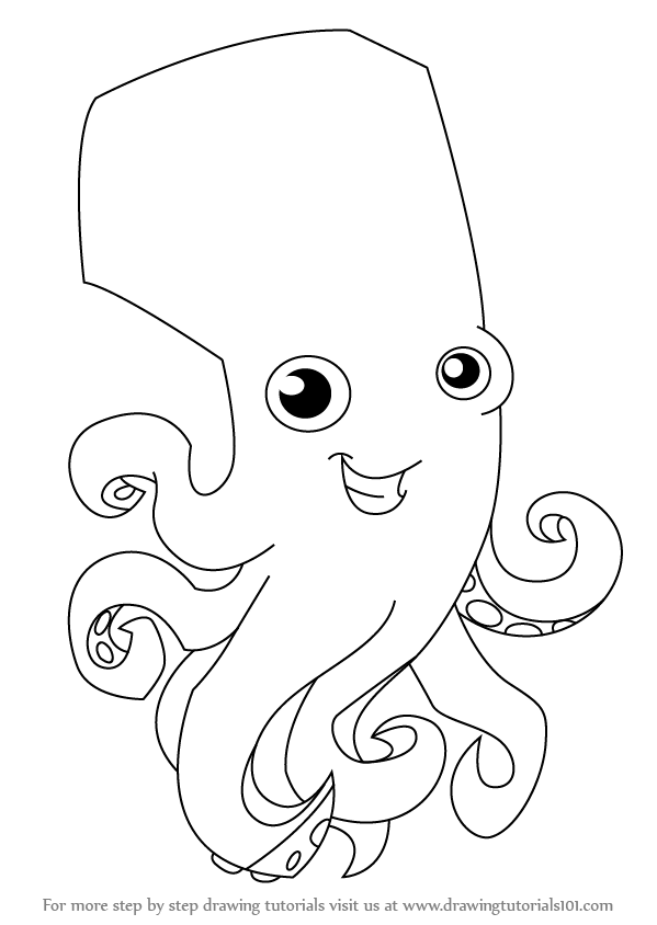 599x844 Learn How To Draw Octopus From Animal Jam - Octopus Drawing Step By Step