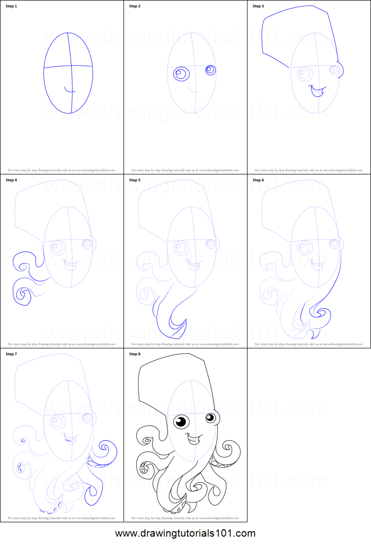 751x1107 How To Draw Octopus From Animal Jam Printable Step - Octopus Drawing Step By Step
