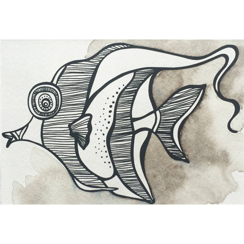 1024x1024 Moorish Idol Print Octopus Ink - Octopus Ink Drawing