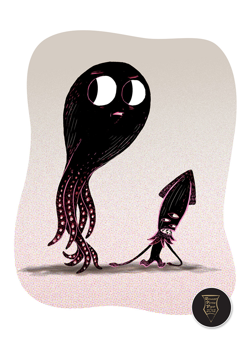 845x1167 Octopus Drawing Using Squid Ink - Octopus Ink Drawing