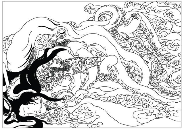 640x450 octopus dream line drawing edward rose and nick reynolds - Octopus Line Drawing