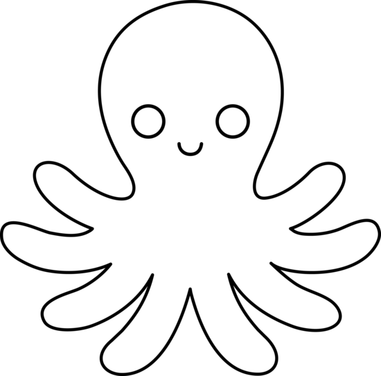 550x542 Drawing Octopus Free Download On Unixtitan - Octopus Line Drawing