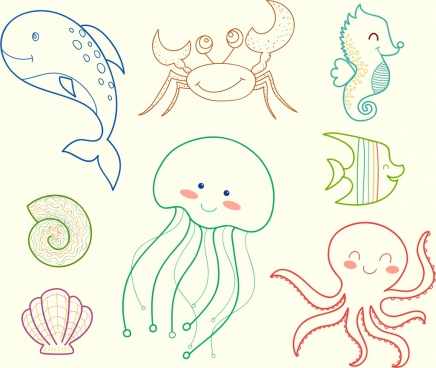 436x368 Octopus Outline Free Vector Download - Octopus Outline Drawing