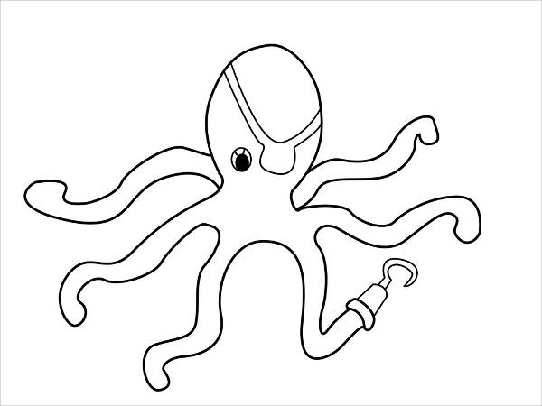 600x450 Octopus Drawings - Octopus Outline Drawing
