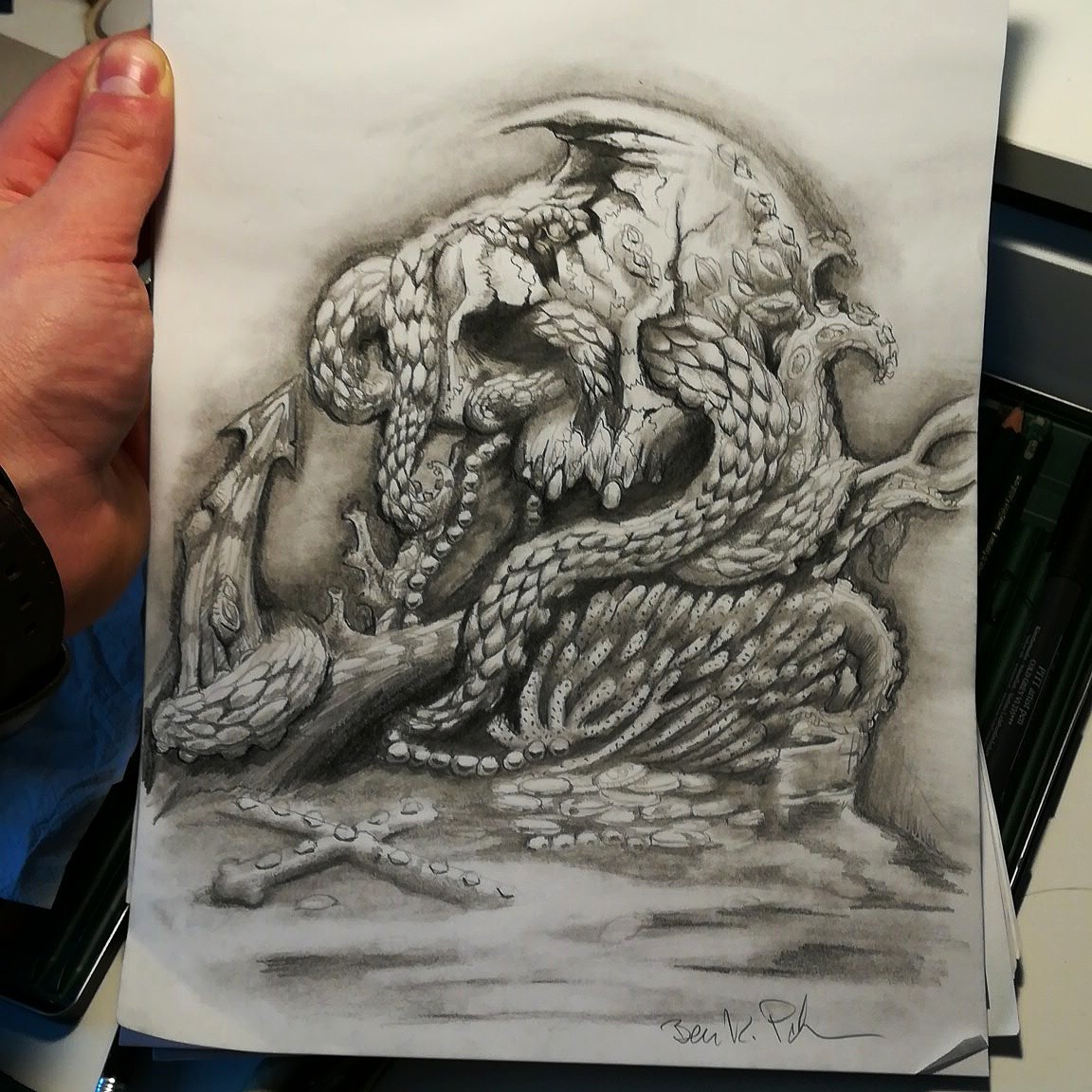 1152x1152 artstation - Octopus Pencil Drawing