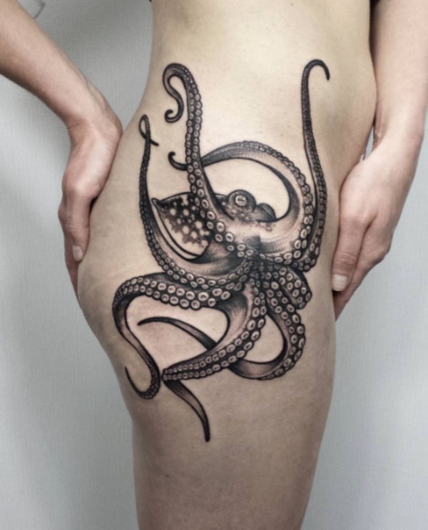 600x743 Realistic Octopus Tattoo Designs And Meanings - Octopus Tattoo Drawing
