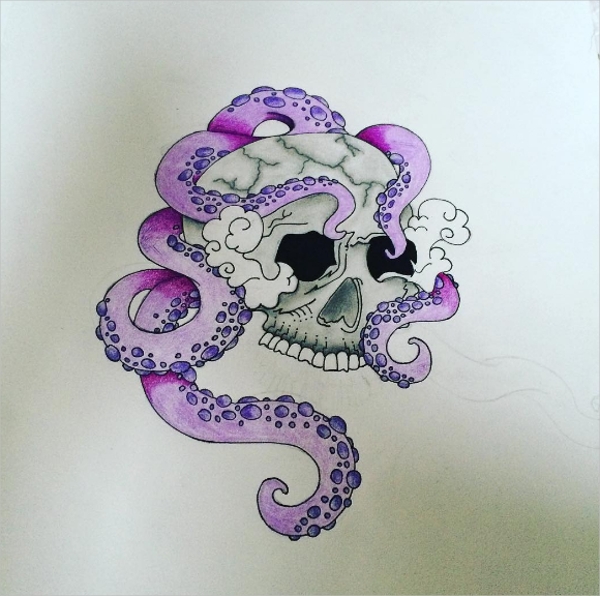 600x596 Tattoo Drawings - Octopus Tattoo Drawing