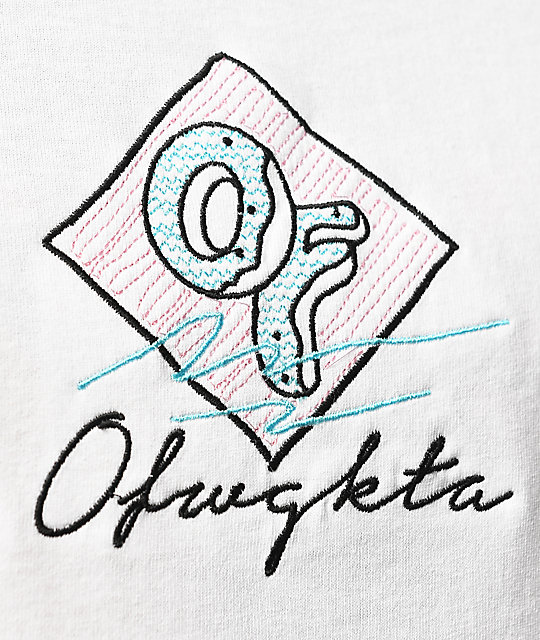 540x640 odd future script embroidery white t shirt zumiez - Odd Future Drawings