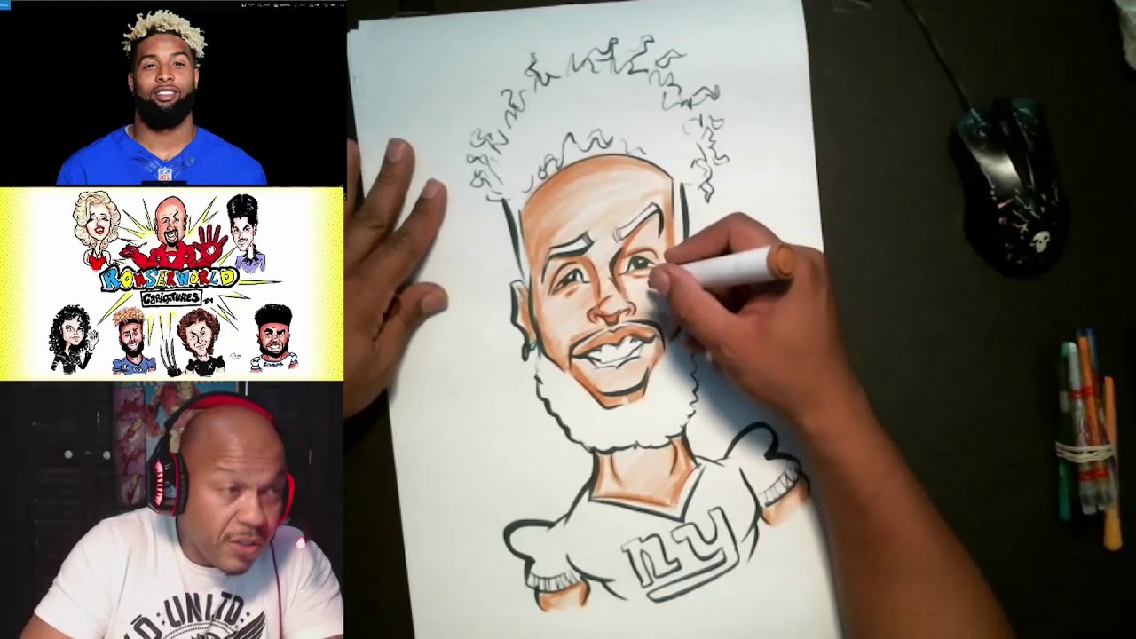 1280x720 how to draw and color caricature odell beckham jr - Odell Beckham Jr Cartoon Drawing