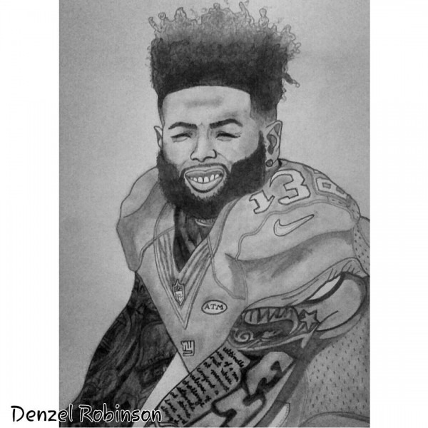 600x600 odell beckham jr drawing - Odell Beckham Jr Catch Drawing