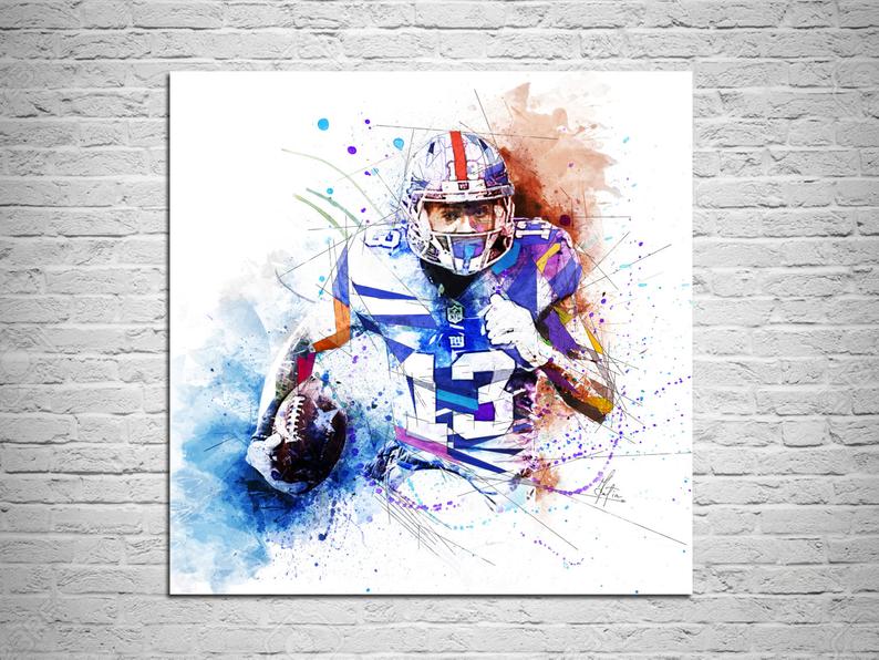 794x596 canvas print odell beckham jr football art print sports decor etsy - Odell Beckham Jr Drawing Step By Step