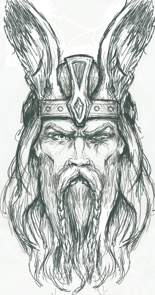 528x1000 odin sketch - Odin Drawing