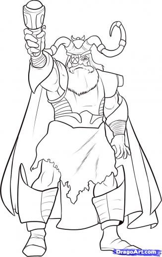 327x520 step how to draw odin - Odin Drawing