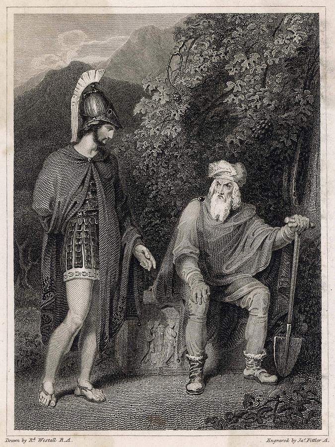 675x900 Odysseus Visiting His Father, Laertes Drawing - Odysseus Drawing