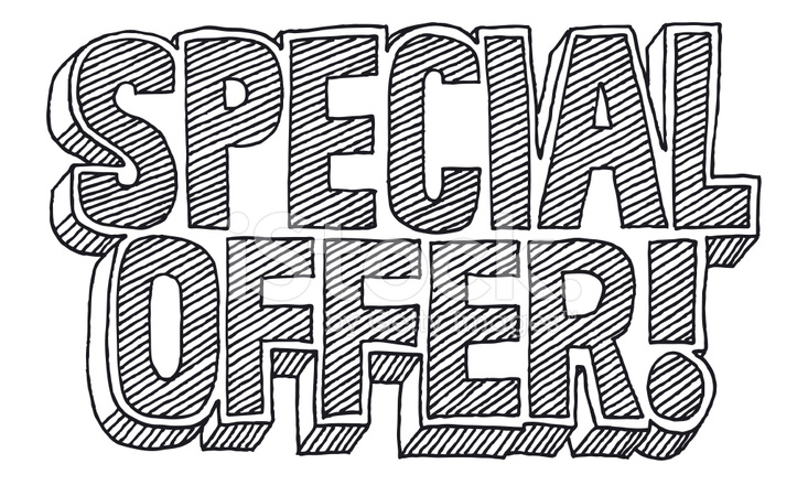 733x440 special offer! cartoon style text drawing stock vector - Offer Drawing